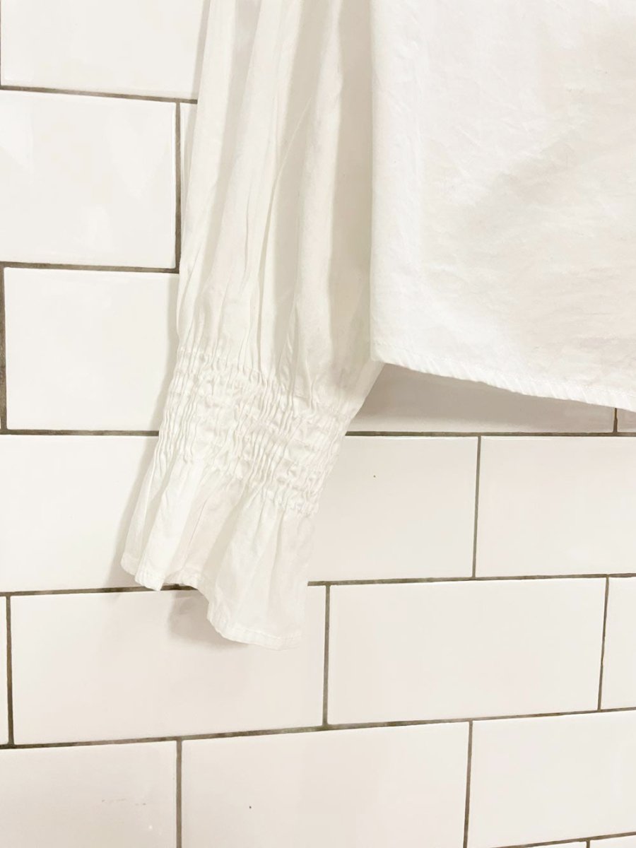 nwt pieces sunny smocked trim long sleeve shirt - good market thrift store