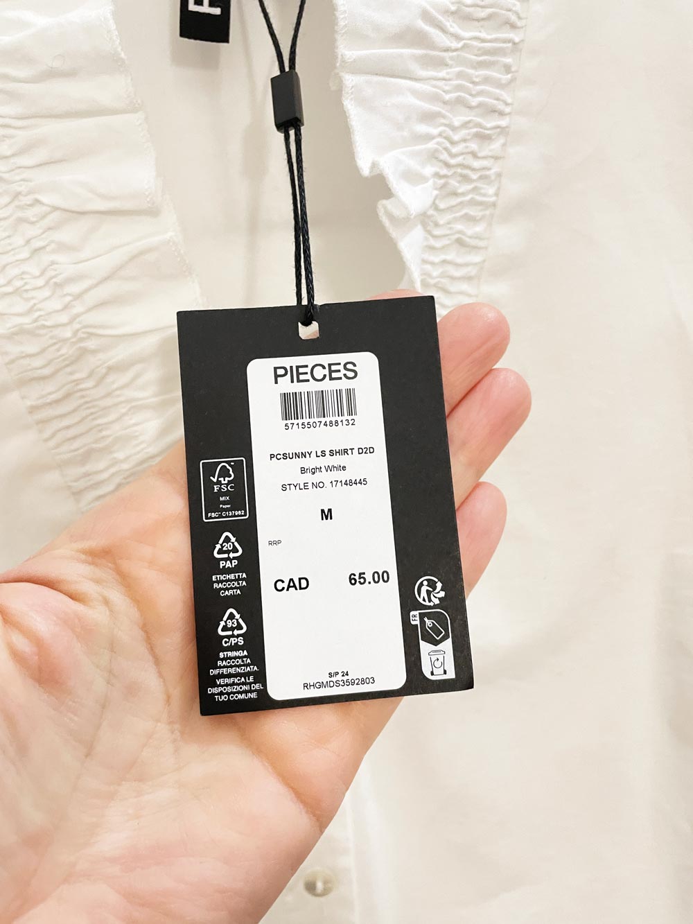 nwt pieces sunny smocked trim long sleeve shirt - good market thrift store