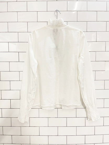 nwt pieces sunny smocked trim long sleeve shirt - good market thrift store