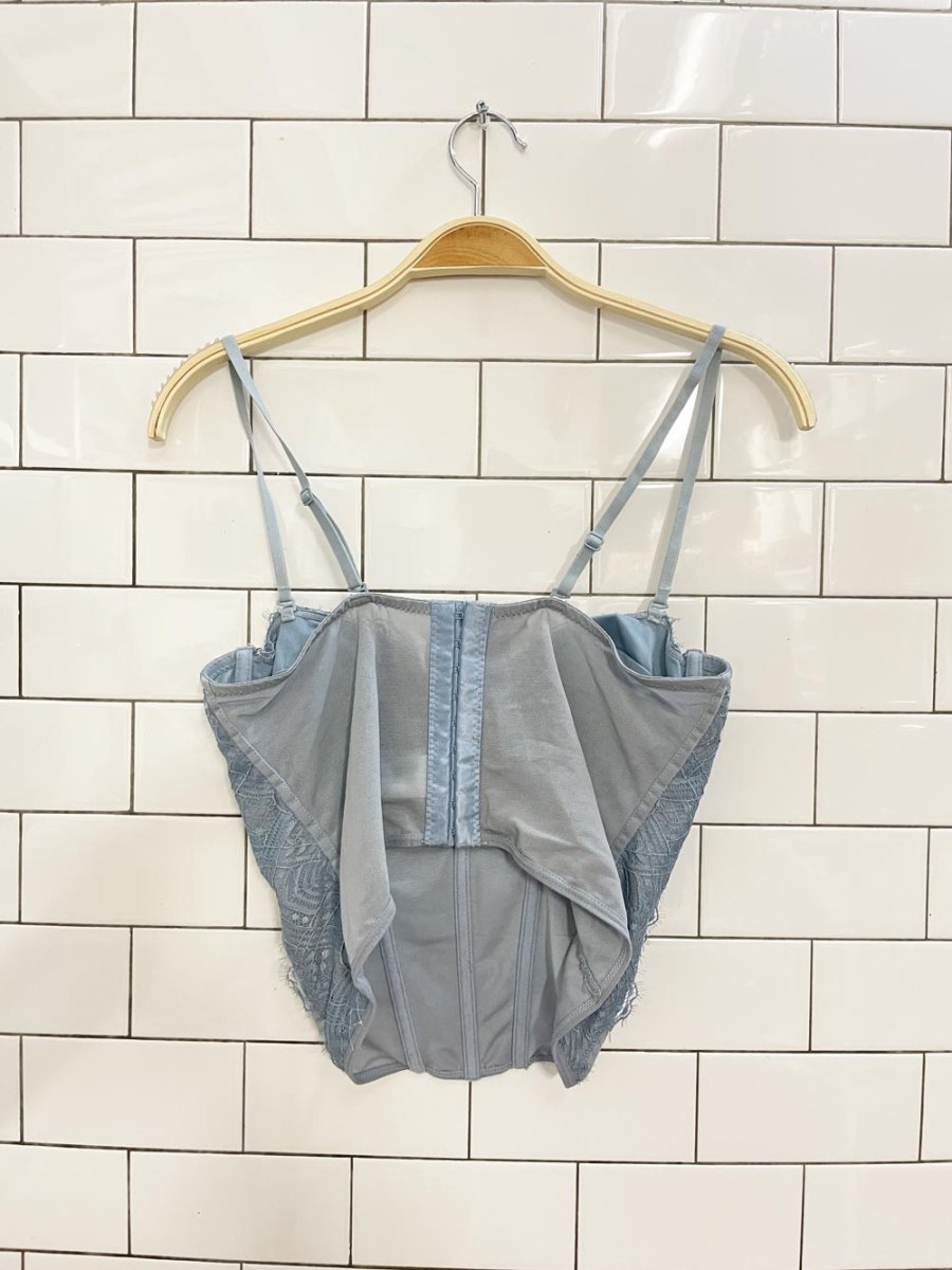 garage dusty sky lace bustier corset - good market thrift store