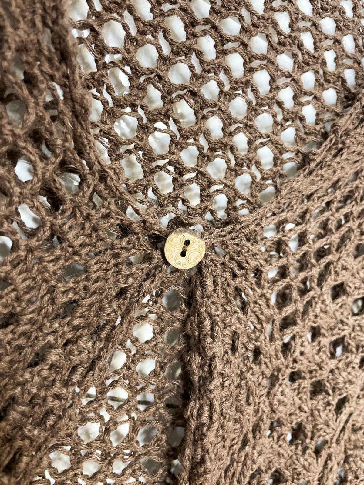 y2k ana loose crochet knit long sleeve single button cardigan