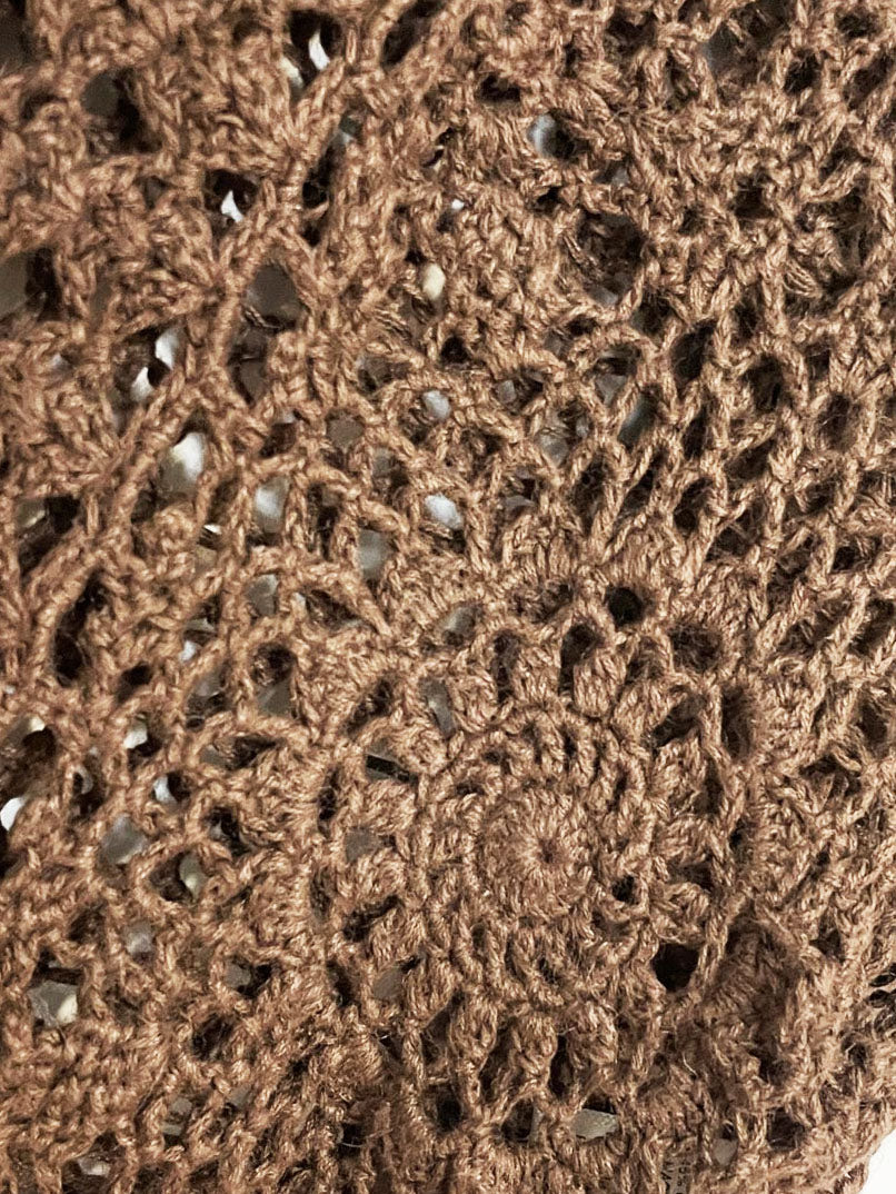 y2k ana loose crochet knit long sleeve single button cardigan