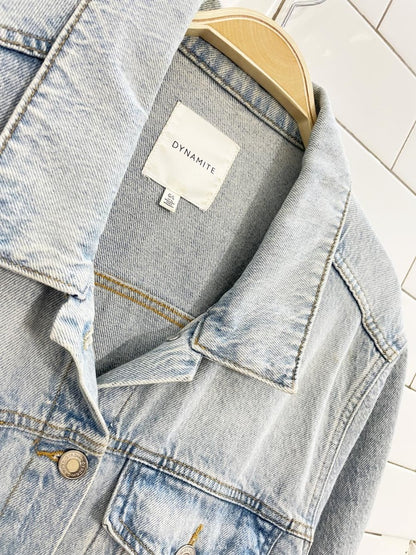 dynamite light wash denim trucker jacket - good market thrift store