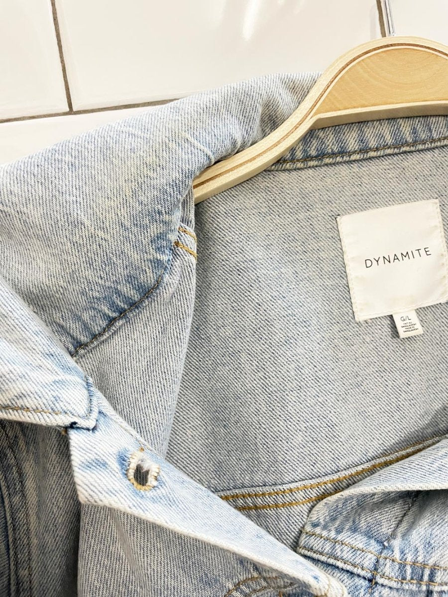 dynamite light wash denim trucker jacket - good market thrift store