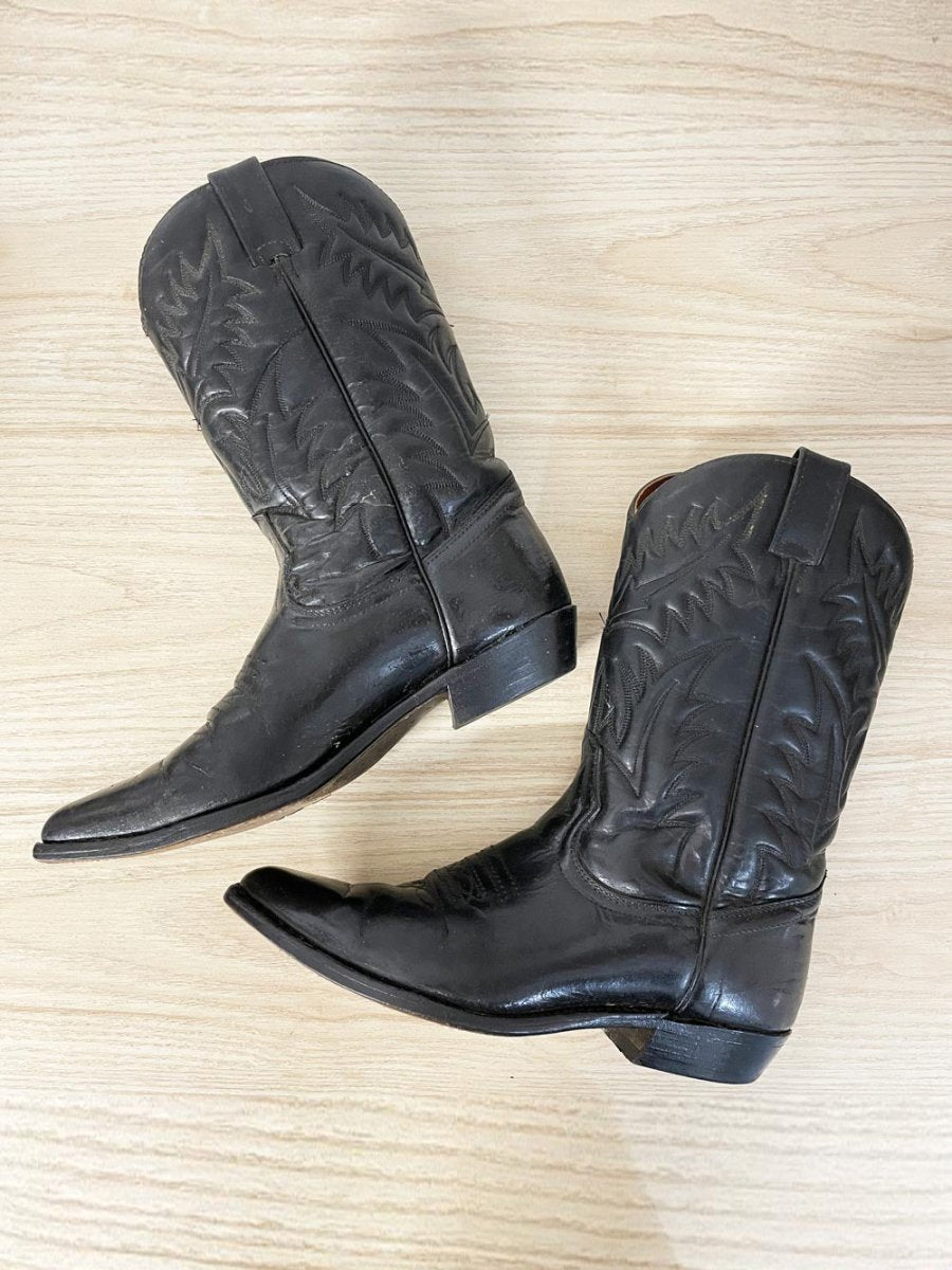 vintage goodyear welt leather cowboy boots - good market thrift store