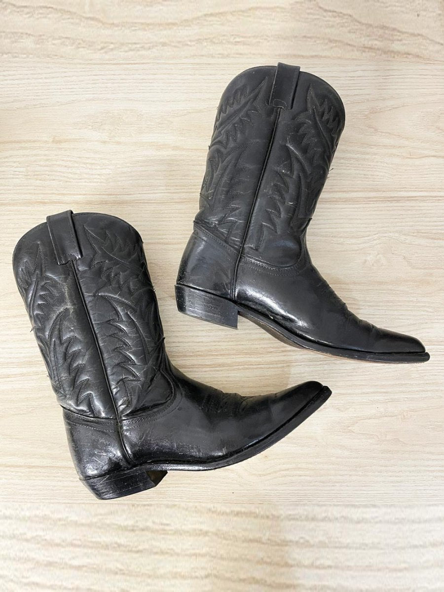 vintage goodyear welt leather cowboy boots - good market thrift store