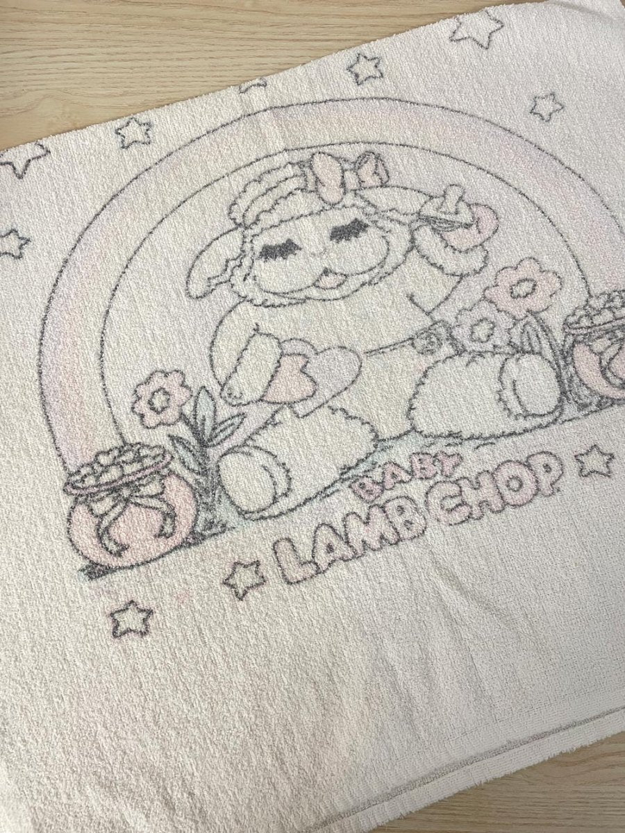 vintage made in usa southern terry baby lamb chop bath towel - good market thrift store