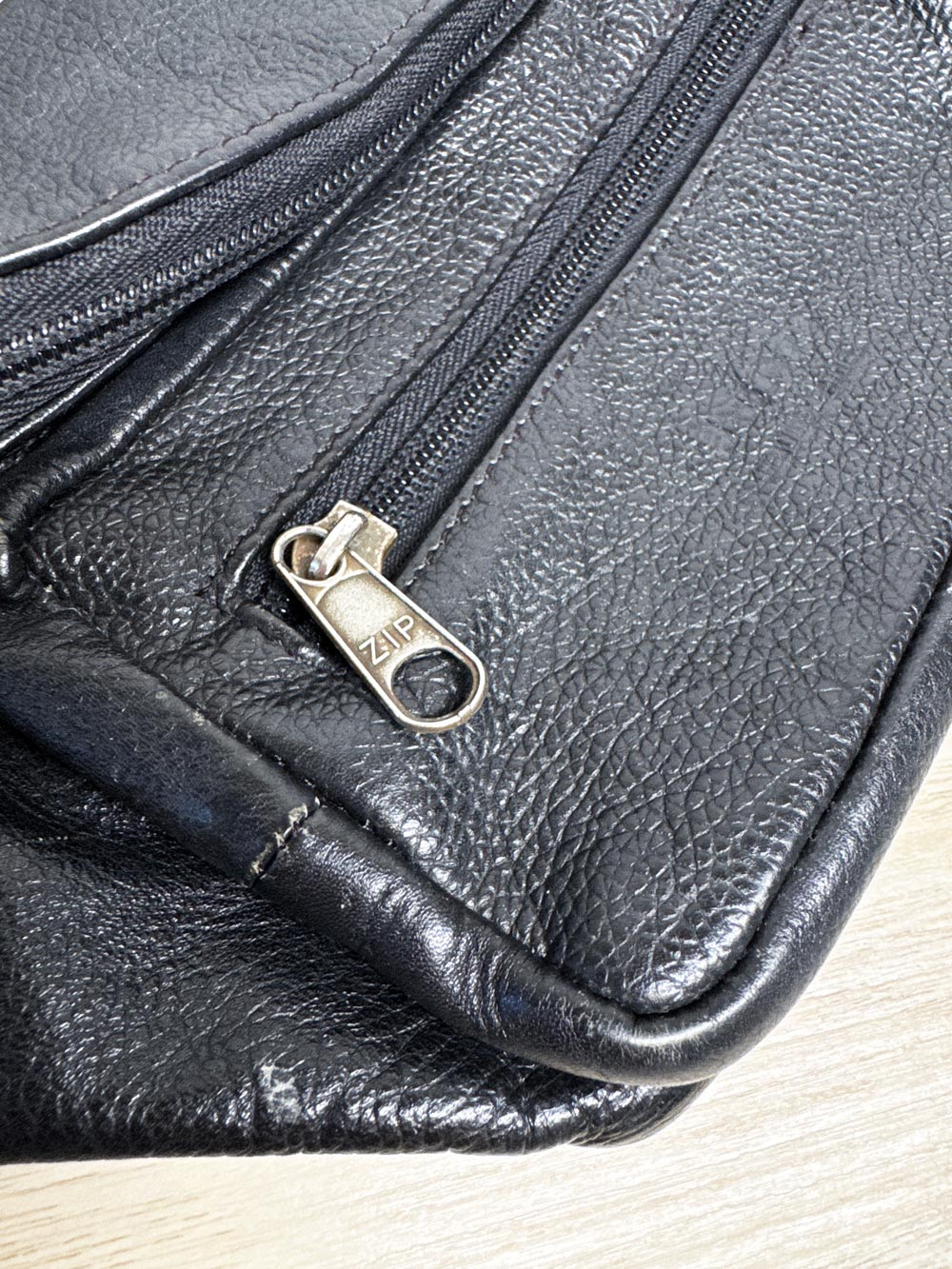 vintage leather belt bag | zip | made in India