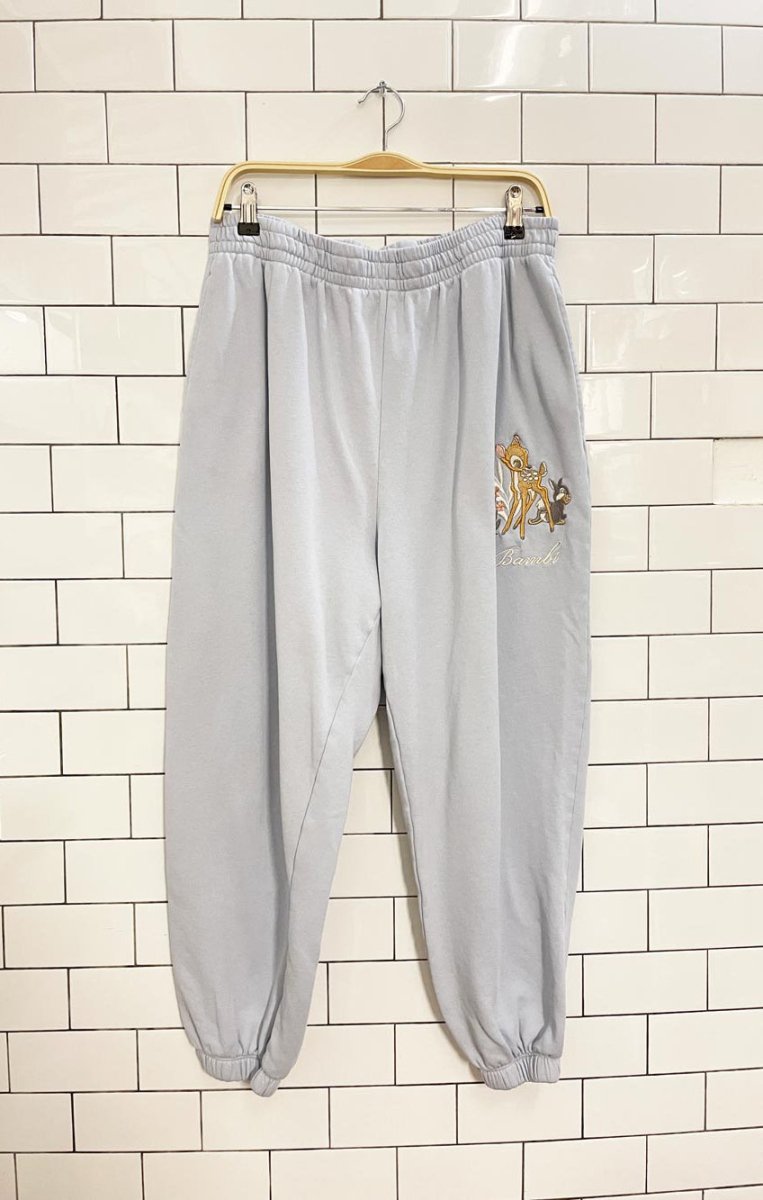 x2 h&m x disney bambi embroidered sweatshirt + sweat pants set - good market thrift store