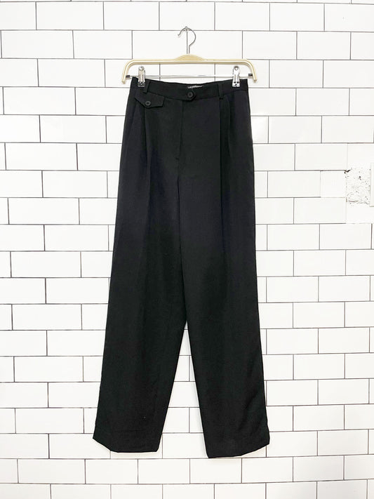vintage liz claiborne 100% wool pleated high rise trousers