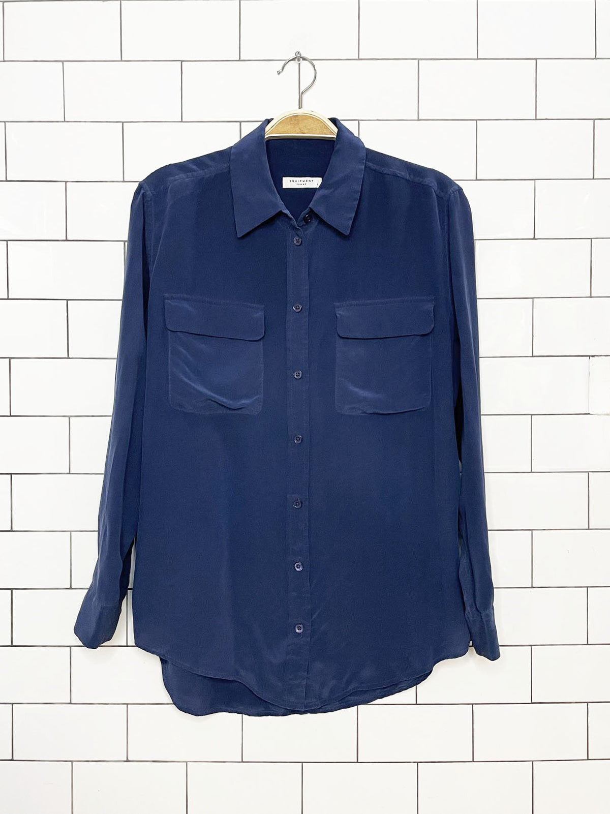 equipment femme 100% silk full button blouse