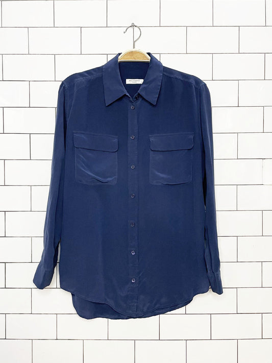 equipment femme 100% silk full button blouse