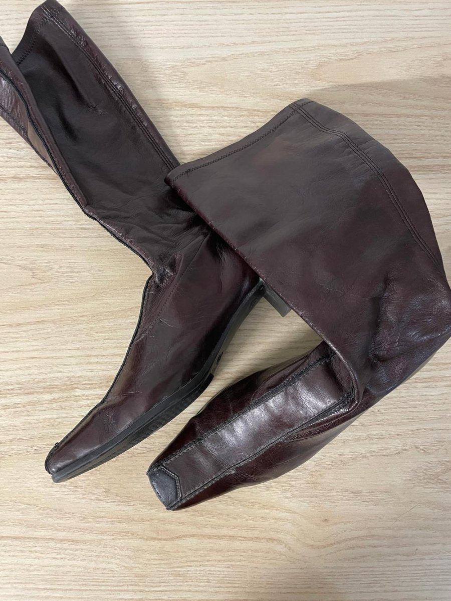 vintage 00s reiker faux leather stretch low heel boot - good market thrift store