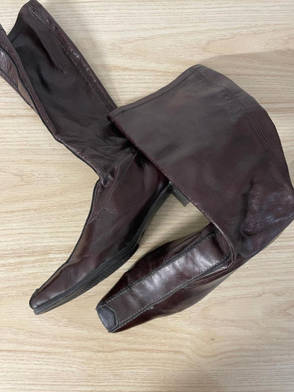 vintage 00s reiker faux leather stretch low heel boot - good market thrift store