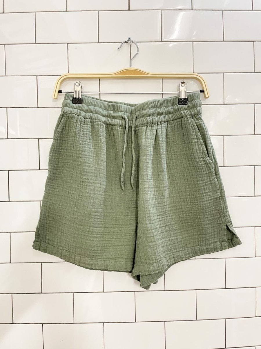 roots sage gauze cotton shorts - good market thrift store