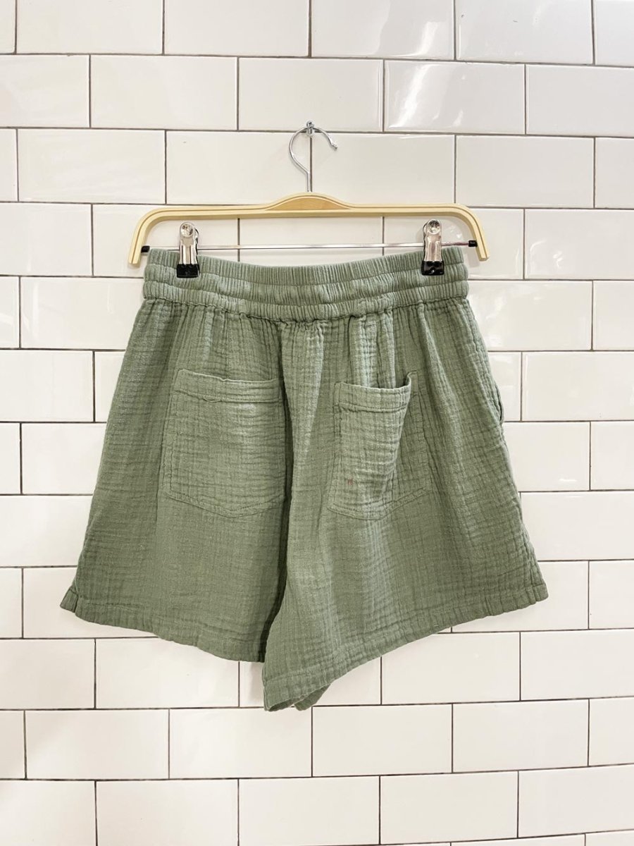 roots sage gauze cotton shorts - good market thrift store