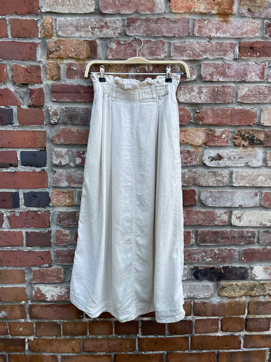 uniqlo linen-blend midi skirt