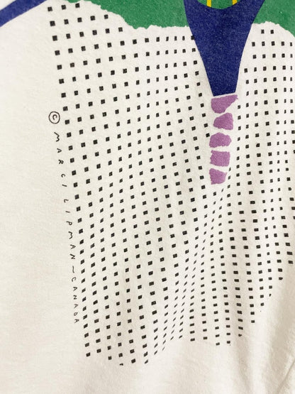 vintage 90s marci lipman x robert kitchen tennis graphic tee - good market thrift store