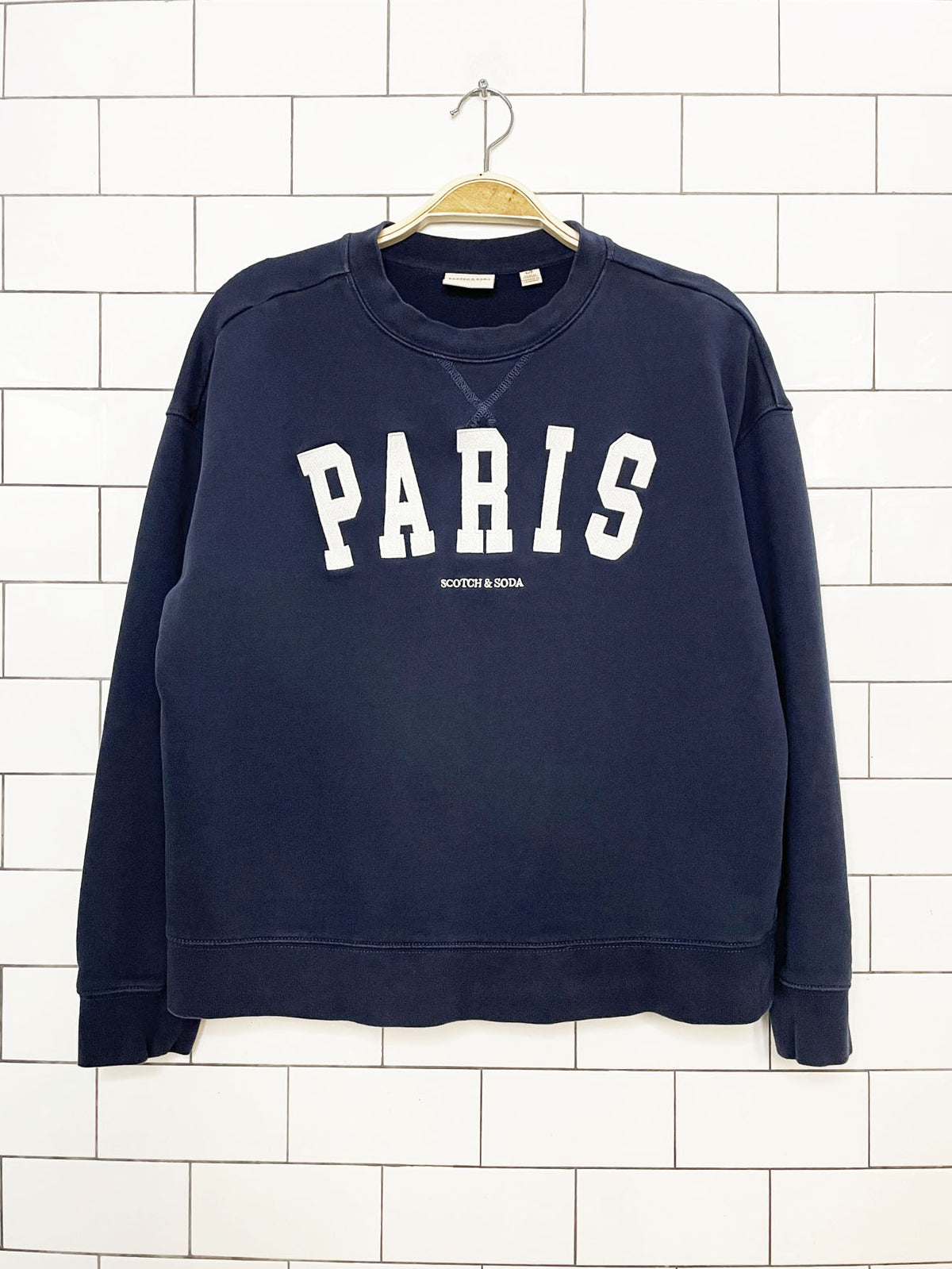 scotch & soda paris spell out boxy sweatshirt