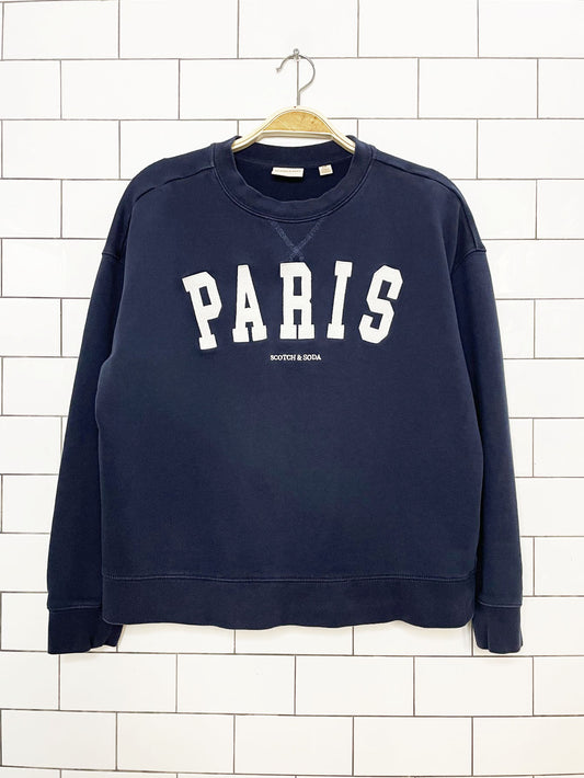 scotch & soda paris spell out boxy sweatshirt