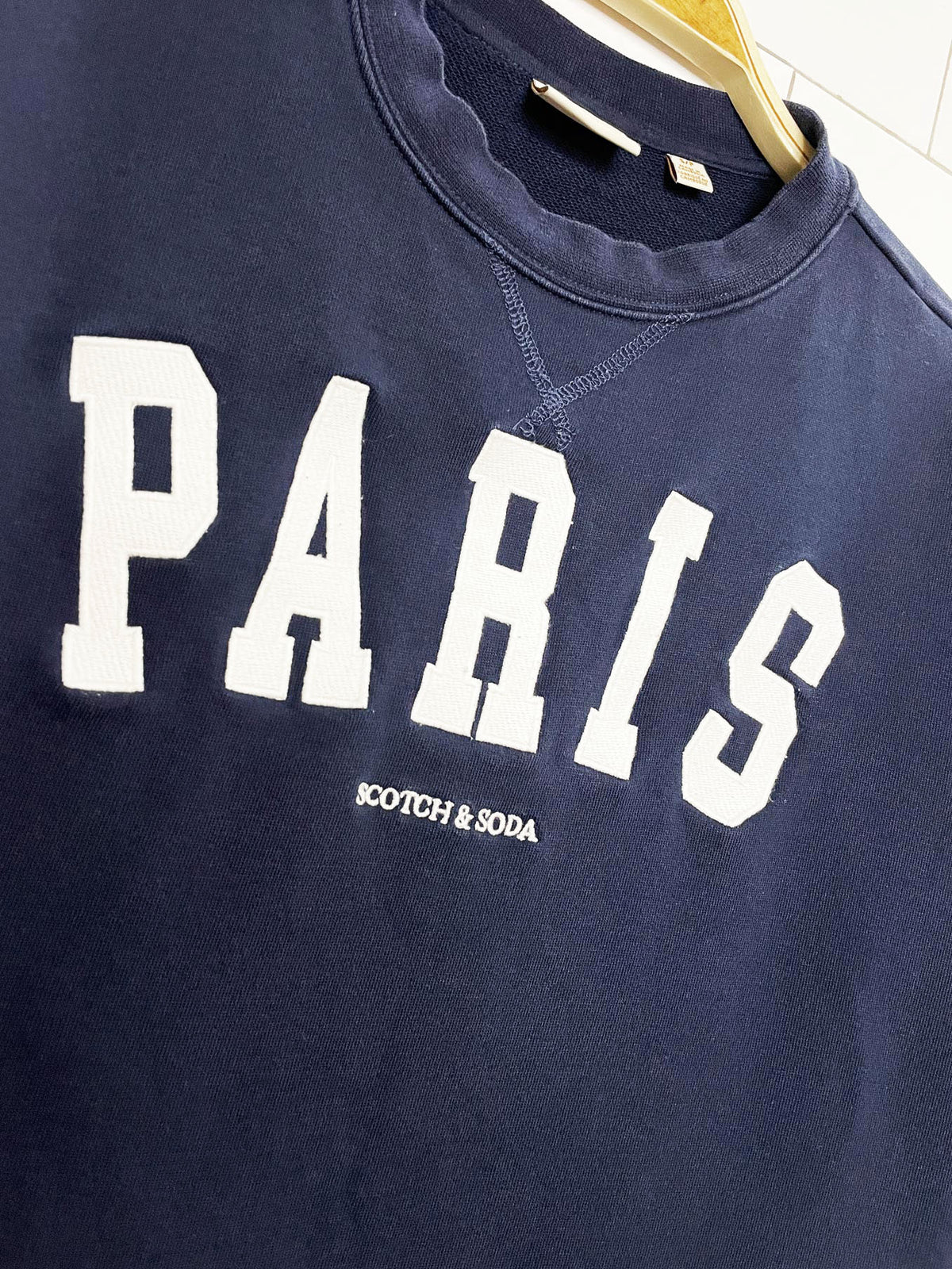 scotch & soda paris spell out boxy sweatshirt