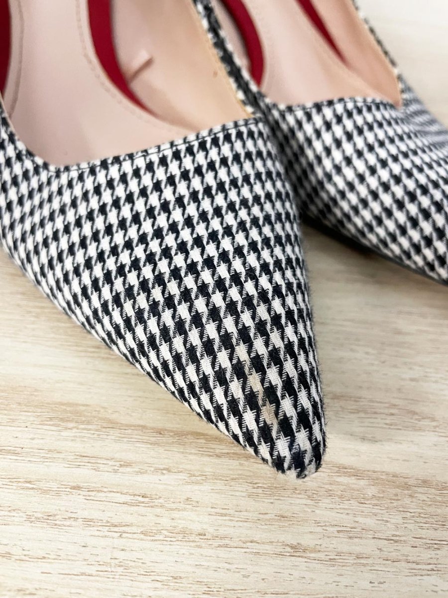 zara houndstooth low block heel - good market thrift store