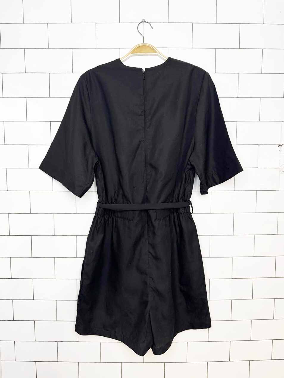 COS florentin linen-blend belted romper