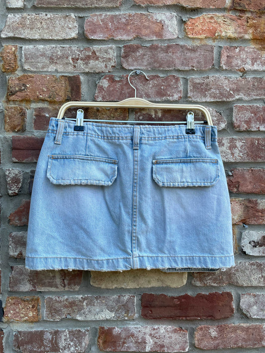 nwt zara denim cargo mini skirt