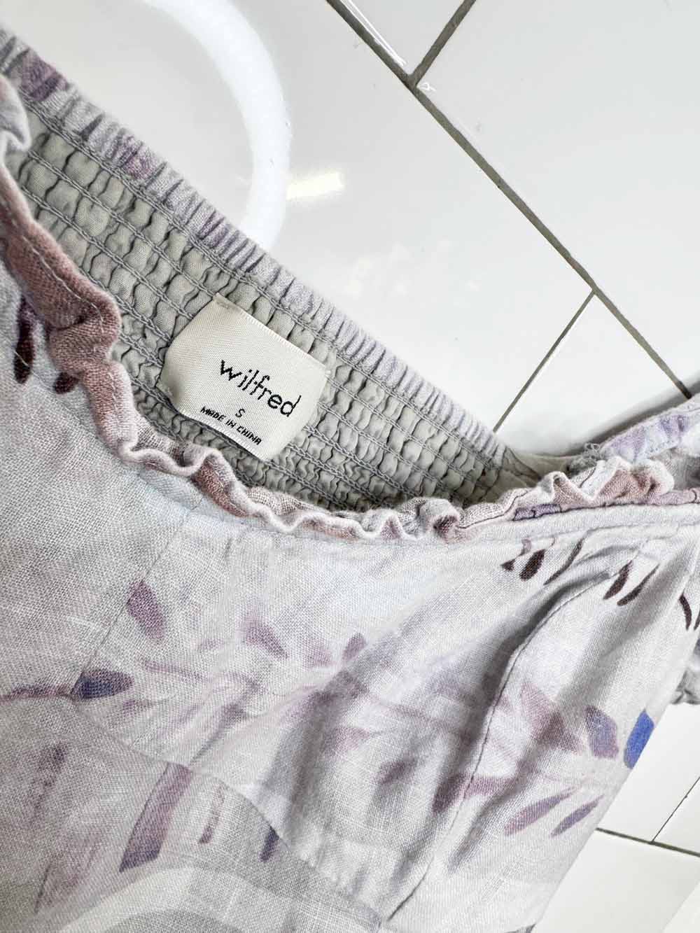 wilfred wander 100% organic linen puff shoulder crop top | aritzia