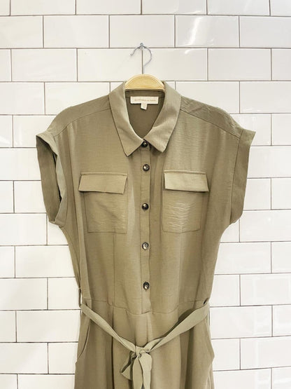 monteau safari belted cargo wide leg jumpsuit - good market thrift store