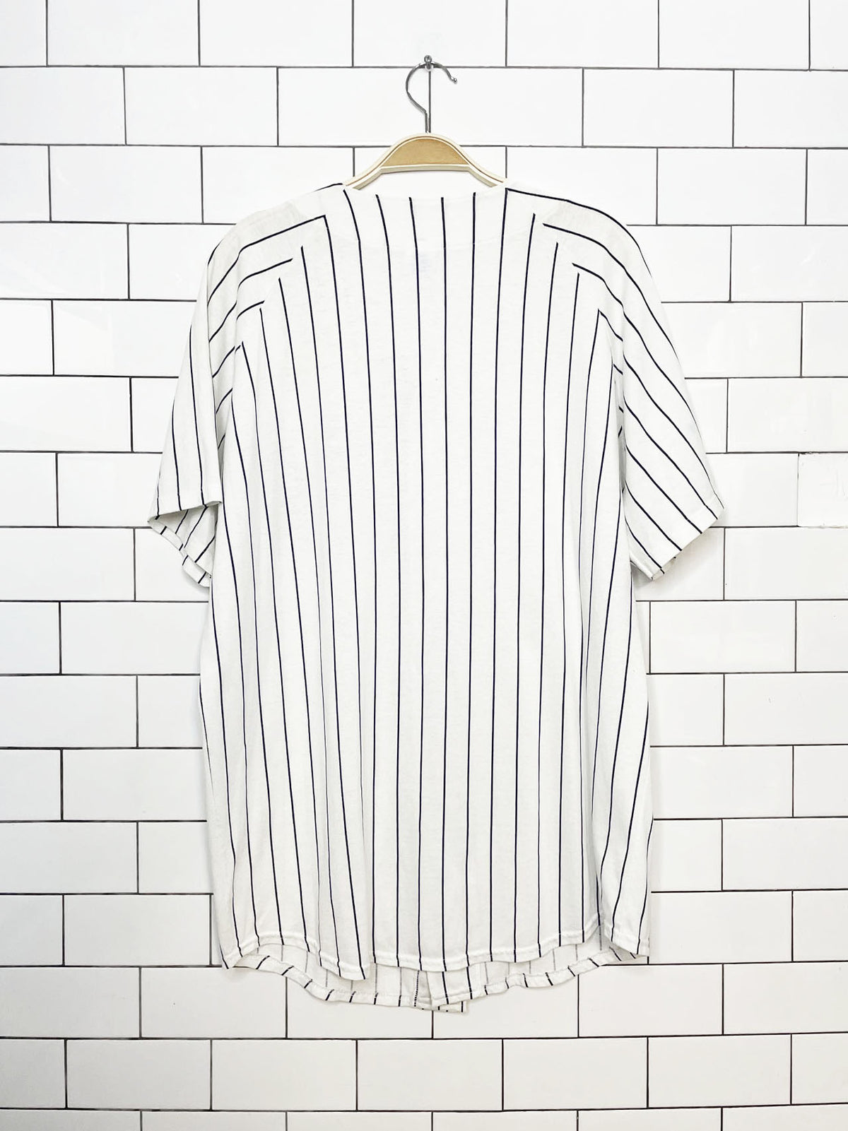 vintage 90s new york yankees x russel athletic stripe fan jersey | made in usa