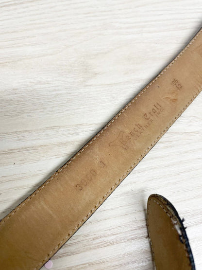 vintage 90s browns snake embossed leather belt | bench craft - good market thrift store