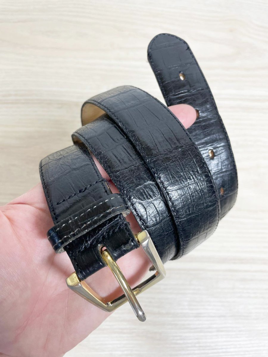 vintage 90s browns snake embossed leather belt | bench craft - good market thrift store