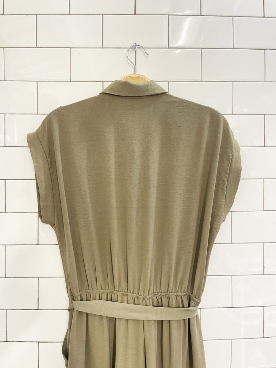 monteau safari belted cargo wide leg jumpsuit - good market thrift store