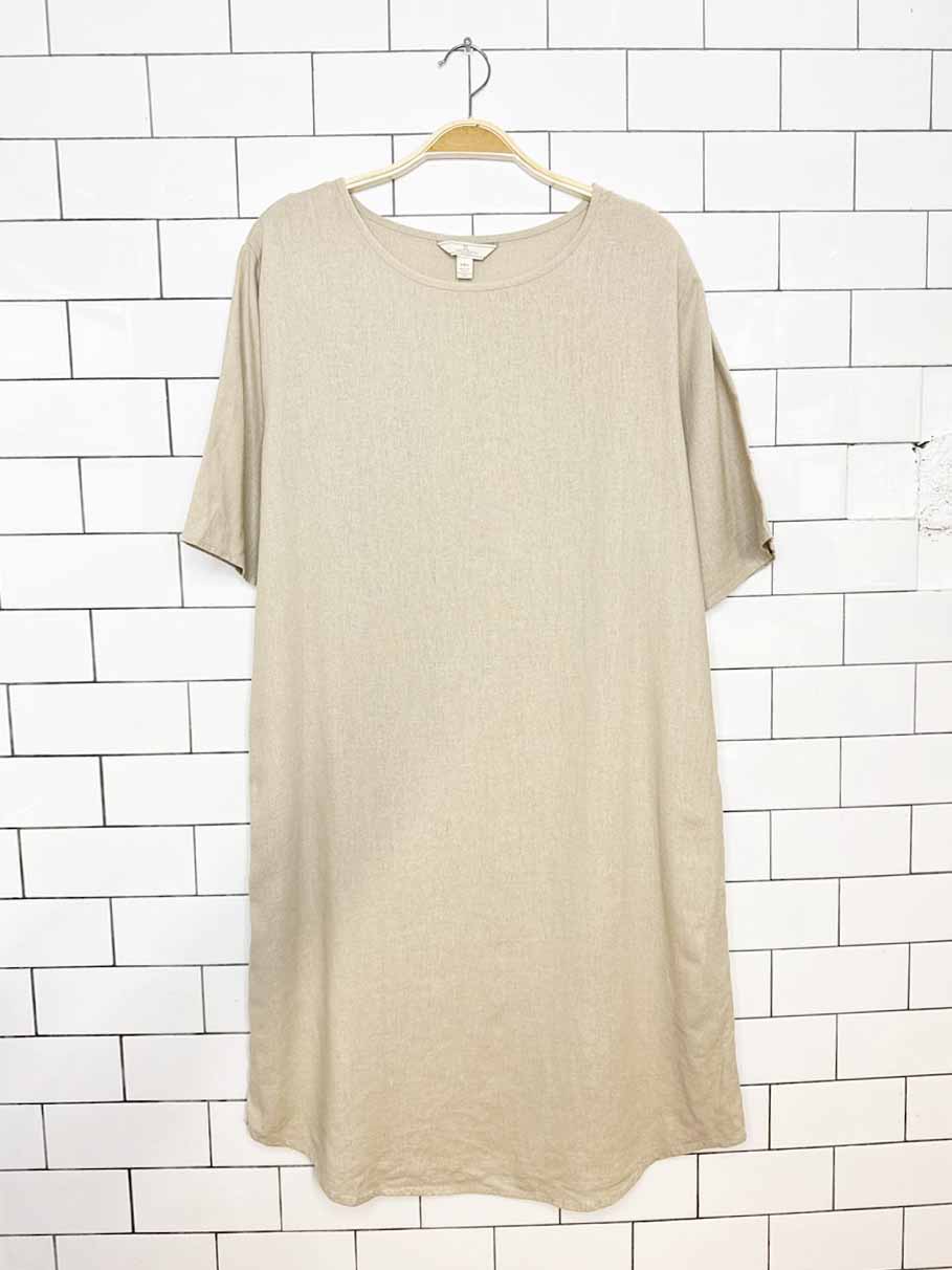 jules & leopold linen-blend boxy midi t-shirt dress