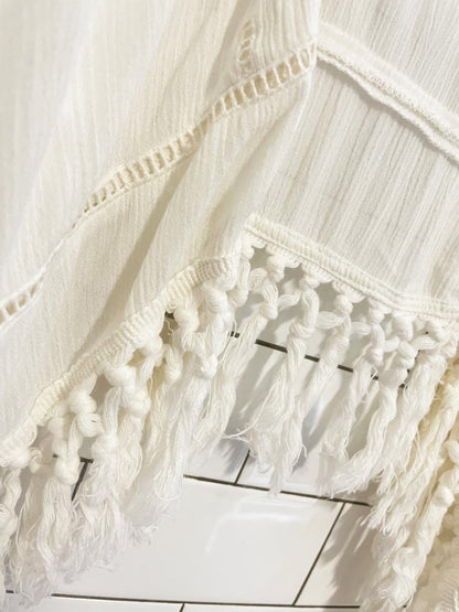 YDE crochet trim fringe beach kimono - good market thrift store