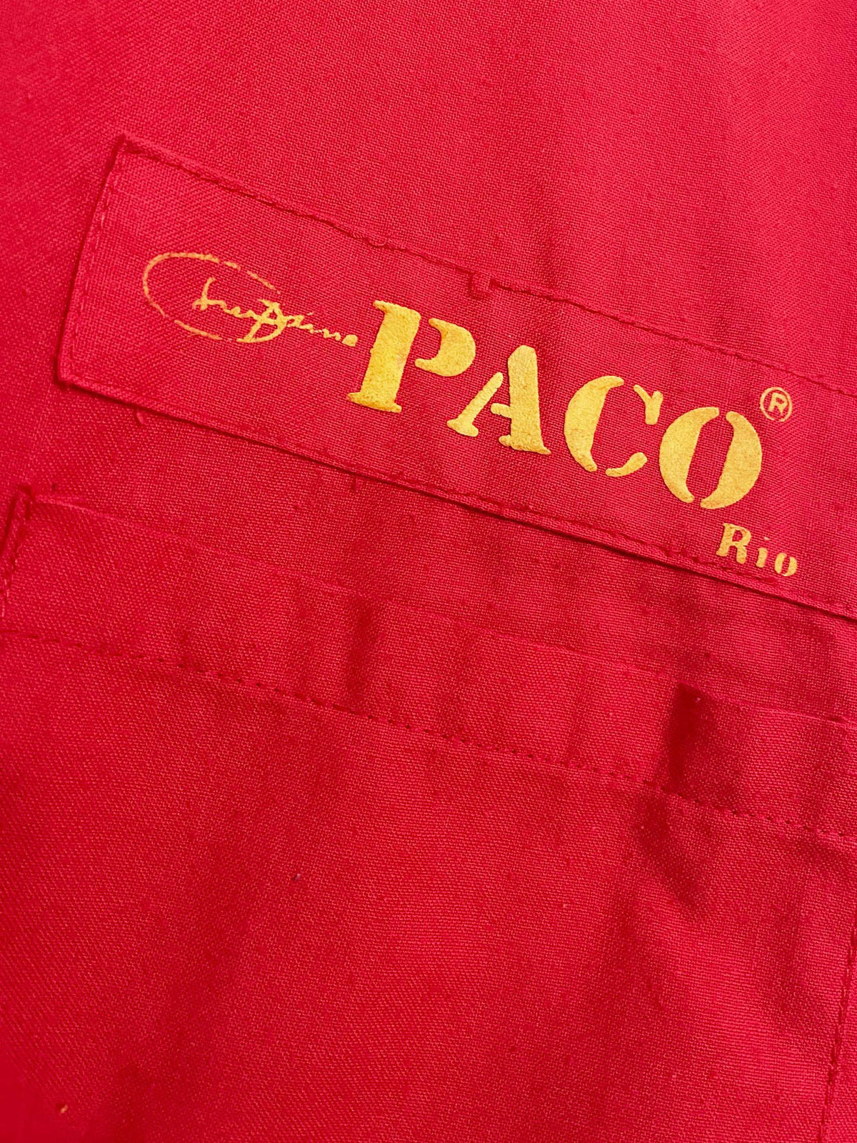 vintage 80s paco rio classic boston rugby breaker full button shirt