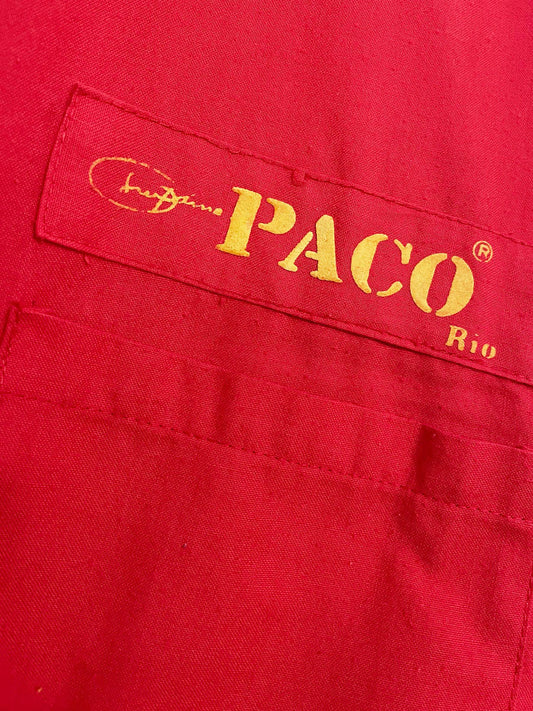 vintage 80s paco rio classic boston rugby breaker full button shirt