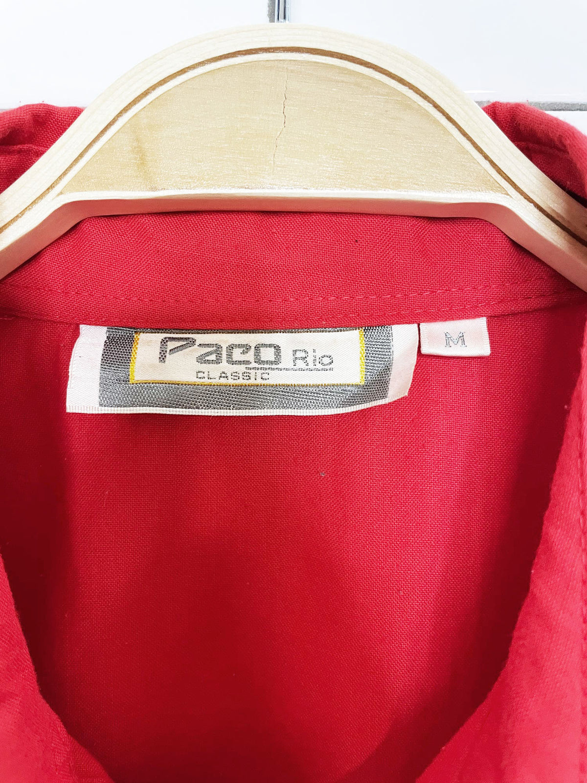 vintage 80s paco rio classic boston rugby breaker full button shirt