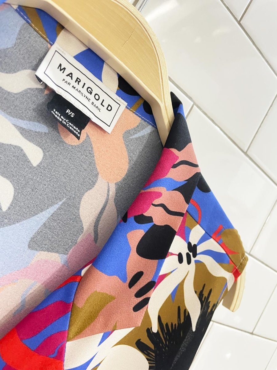 marigold MTL floral midi shirt dress - good market thrift store