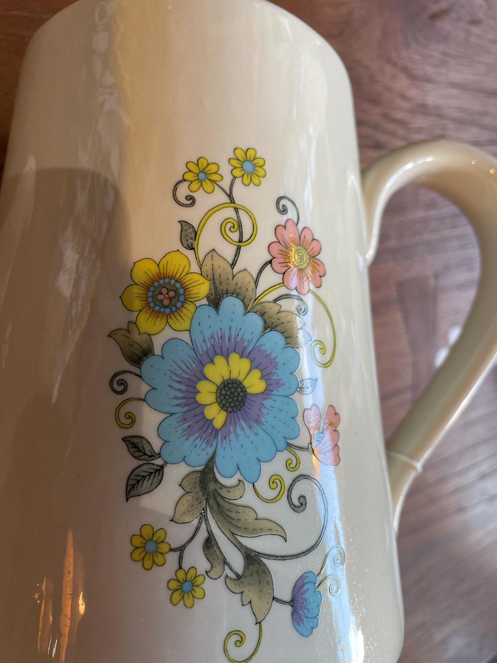 handmade floral pottery watering can