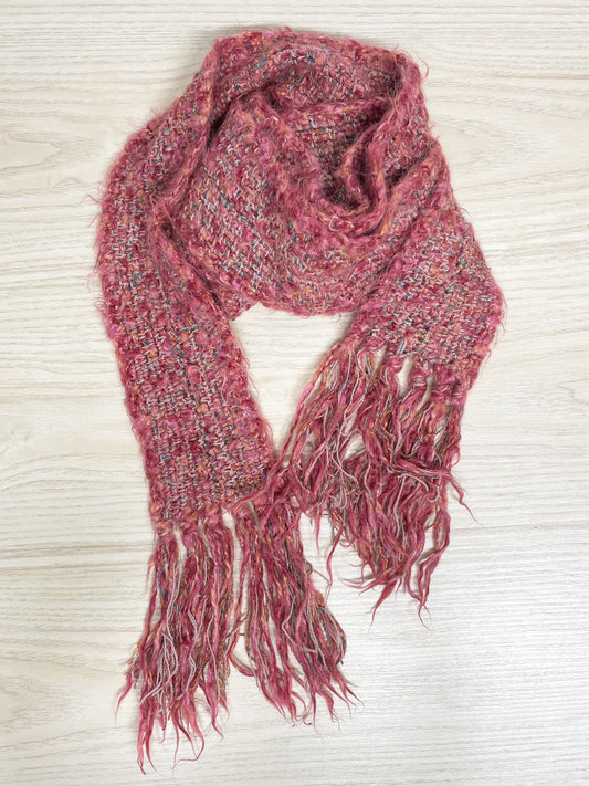 vintage handmade wool-blend long slim knit scarf