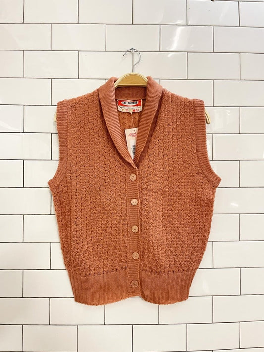 vintage 70s eye poppers waffle knit vest - good market thrift store