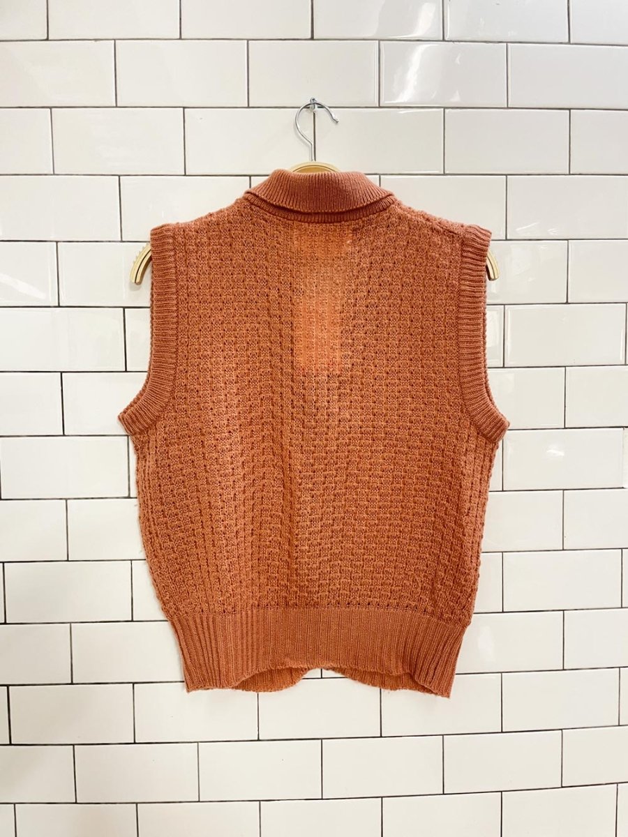vintage 70s eye poppers waffle knit vest - good market thrift store