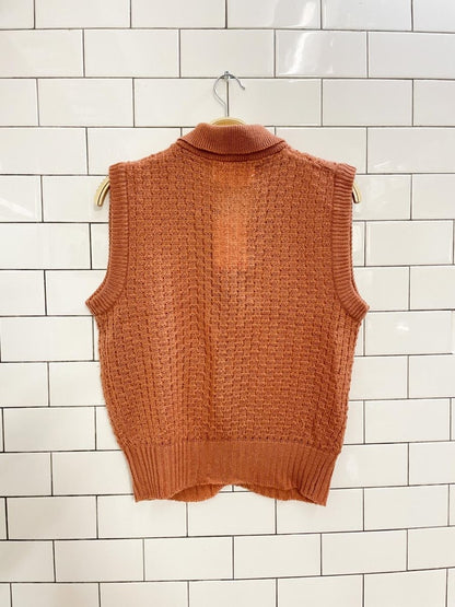 vintage 70s eye poppers waffle knit vest - good market thrift store