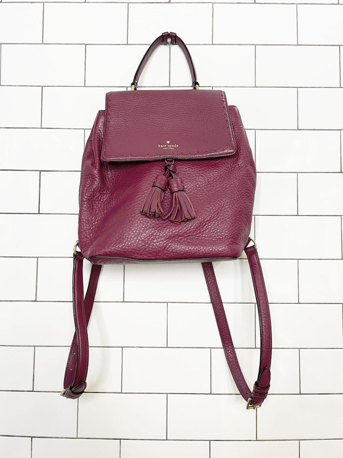 kate spade teba james street pebbled leather mini backpack