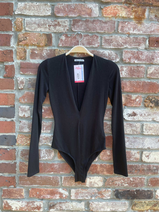 reformation becky deep v ls bodysuit