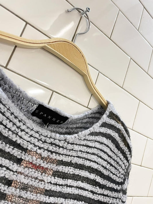 spanner wool - blend mesh knit light sweater - good market thrift store