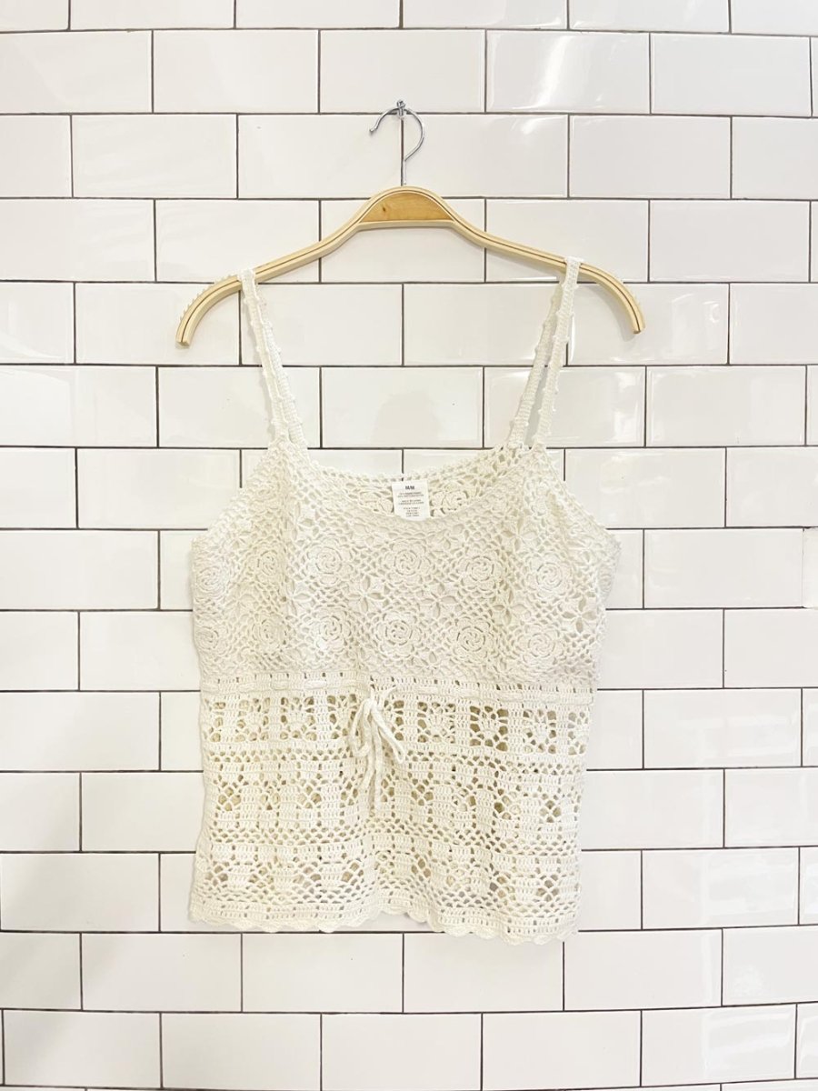 crochet drawstring waist tank - good market thrift store