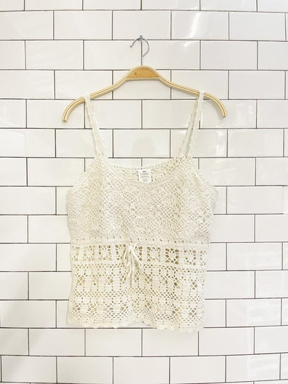 crochet drawstring waist tank - good market thrift store